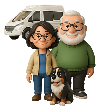 phil Isa et Snow en Snow-paw-troll , leur fourgon